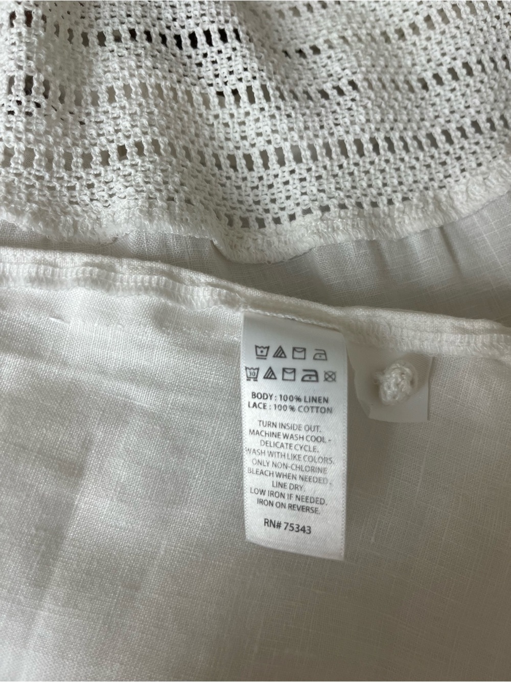 Rachel Zoe White Linen Halter Top with Crochet Yoke - Picture 7 of 8